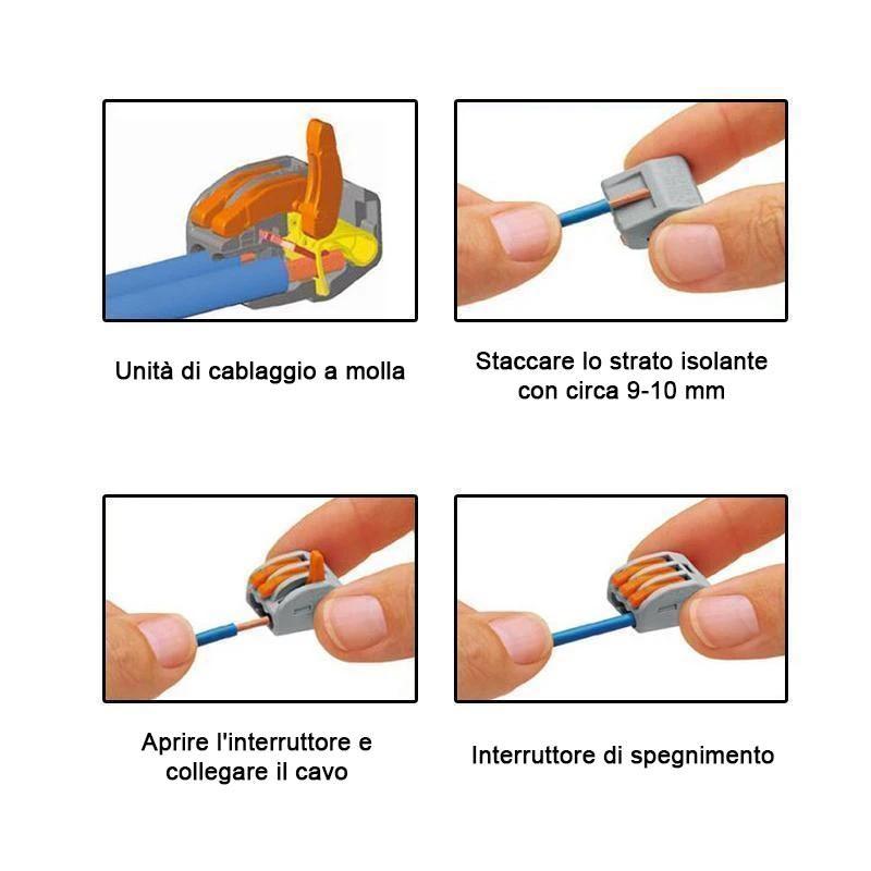 Morsettiera connettore cavo universale per cablaggio rapido (10 pezzi)