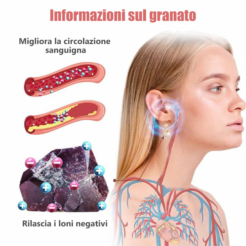 Orecchini magnetici per il flusso linfatico