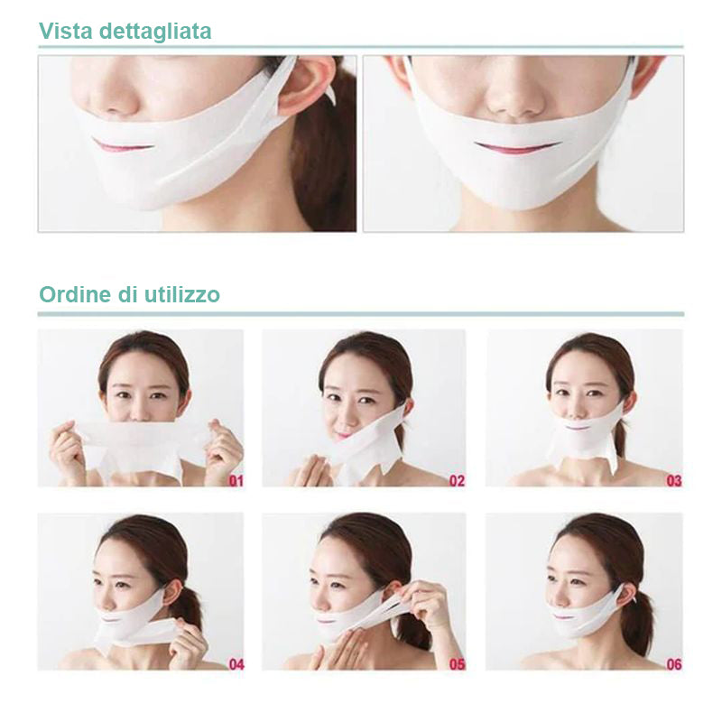 MASCHERA LIFTING V SHAPE PER IL VISO E RIDUTTORE DEL DOPPIO MENTO