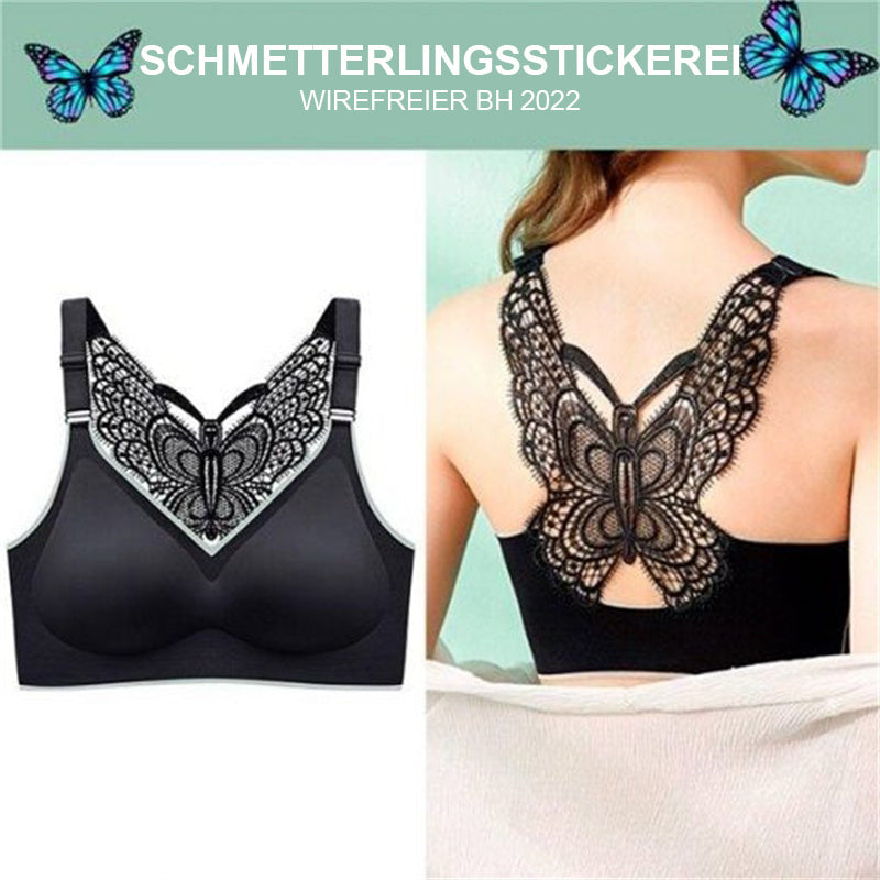 Trägerloser BH mit Schmetterlingsstickerei