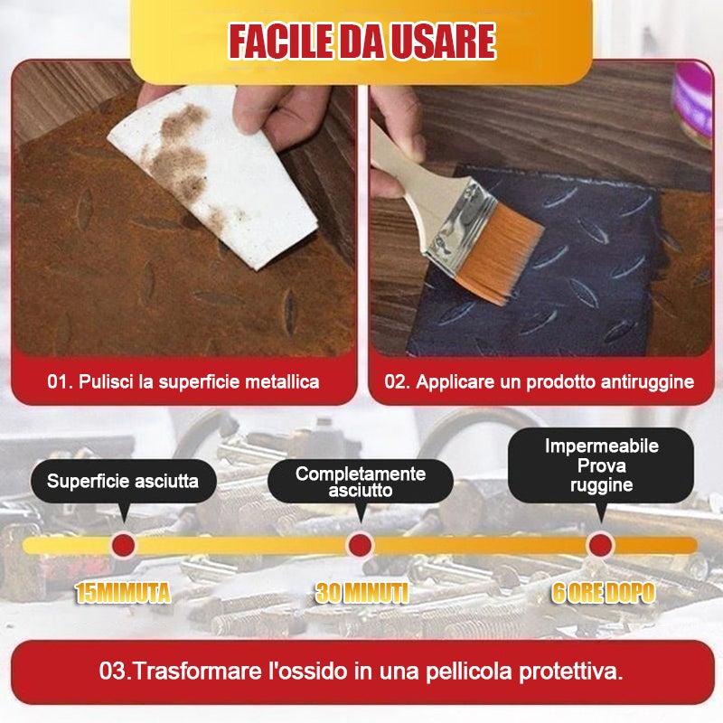 Detergente a base d'acqua per metalli arrugginiti