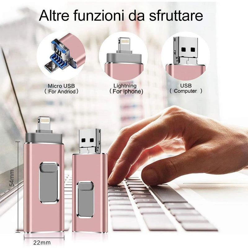 3 in 1 Memoria USB per Smartphone