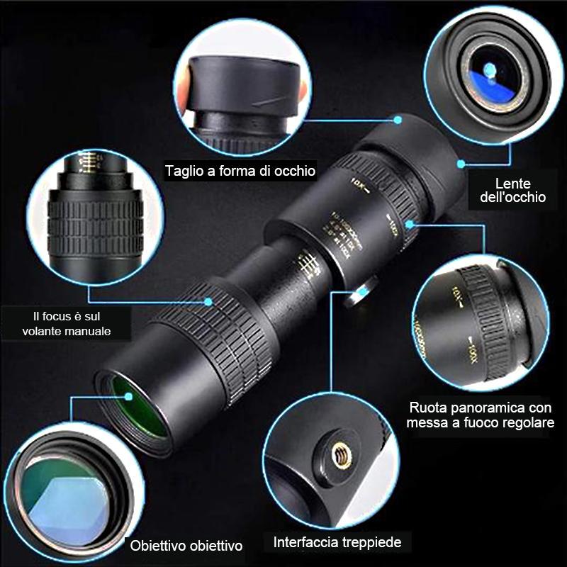 Binocolo per avvistamento super telescopio 4K 10-300X40mm