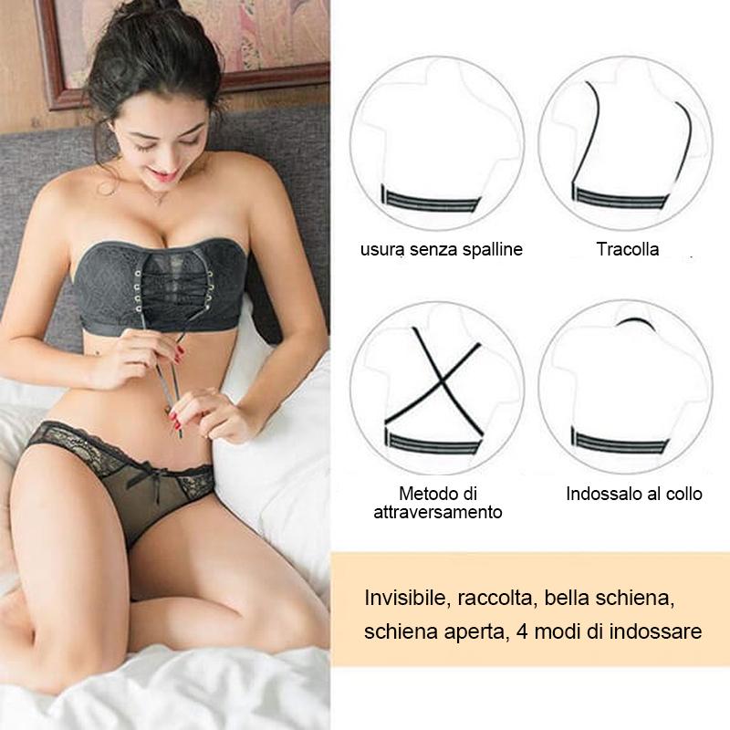 Reggiseno senza spalline con pizzo