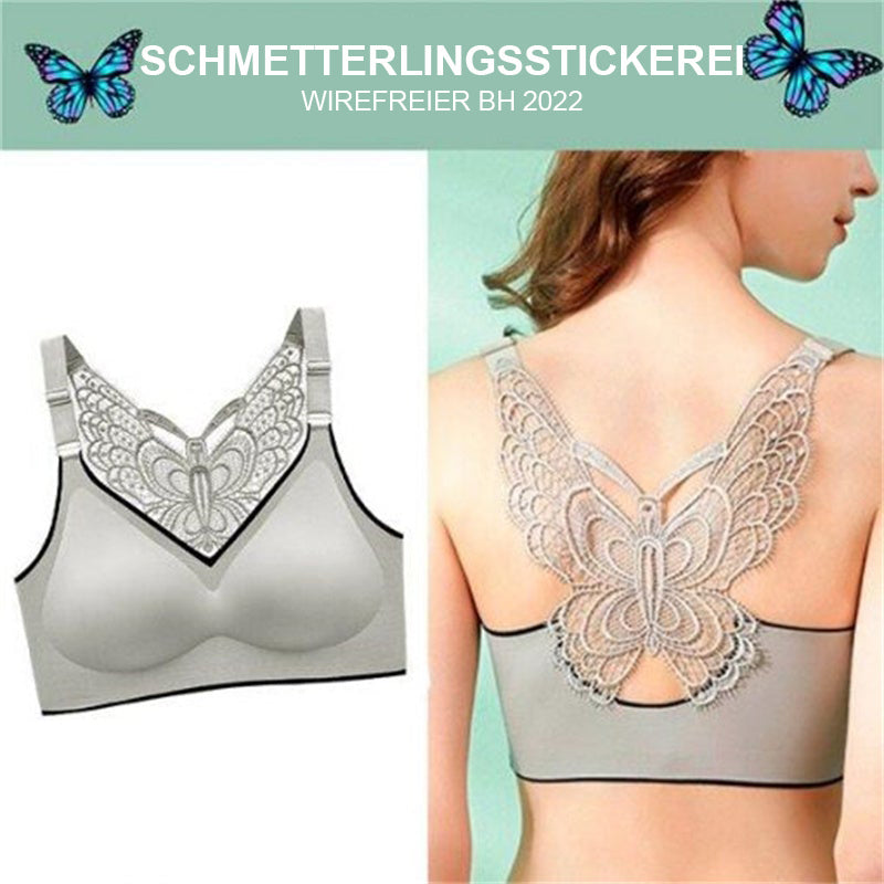Trägerloser BH mit Schmetterlingsstickerei