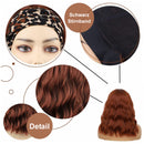 Langes lockiges Haar mit Aqua-Haarband Kopfbedeckung