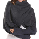 Herbst & Winter Mode Häkeln Strickschal mit Ärmeln