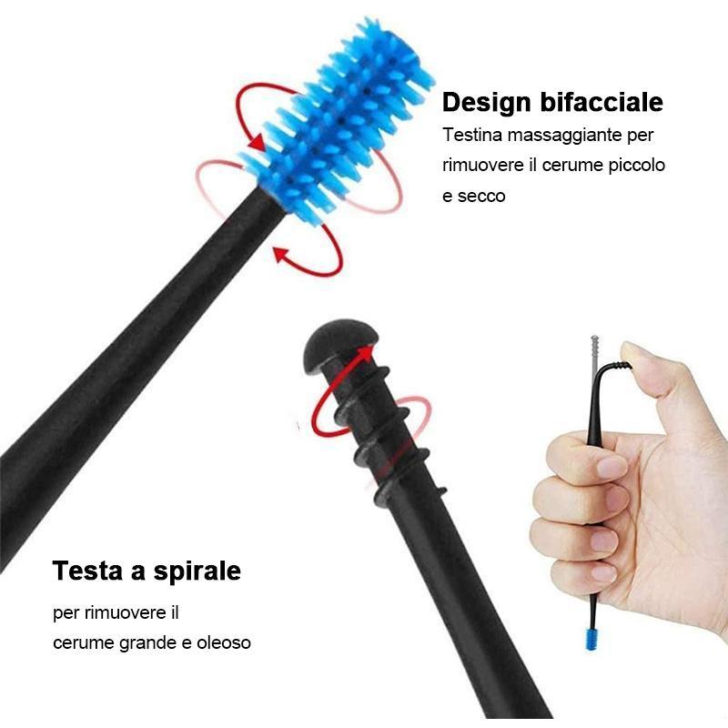 Detergente per orecchie riutilizzabile con micro setole