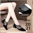 Schwarze Spitzensandalen für Damen