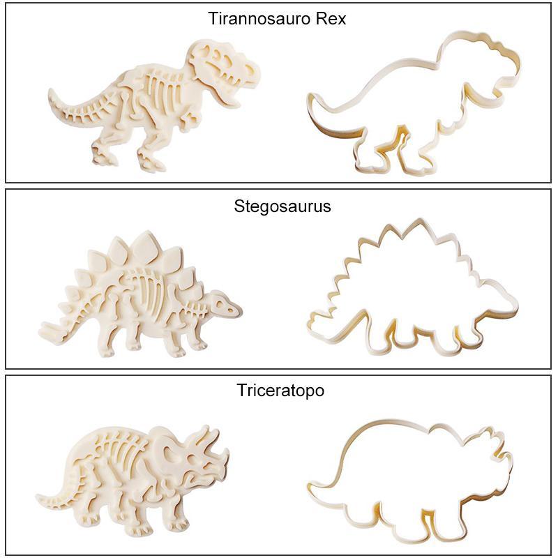 STAMPO PER BISCOTTI A FORMA DI 3D DINOSAURO