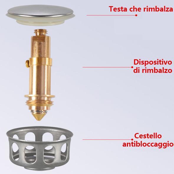 Filtro di scarico antirimbalzo universale per lavabo