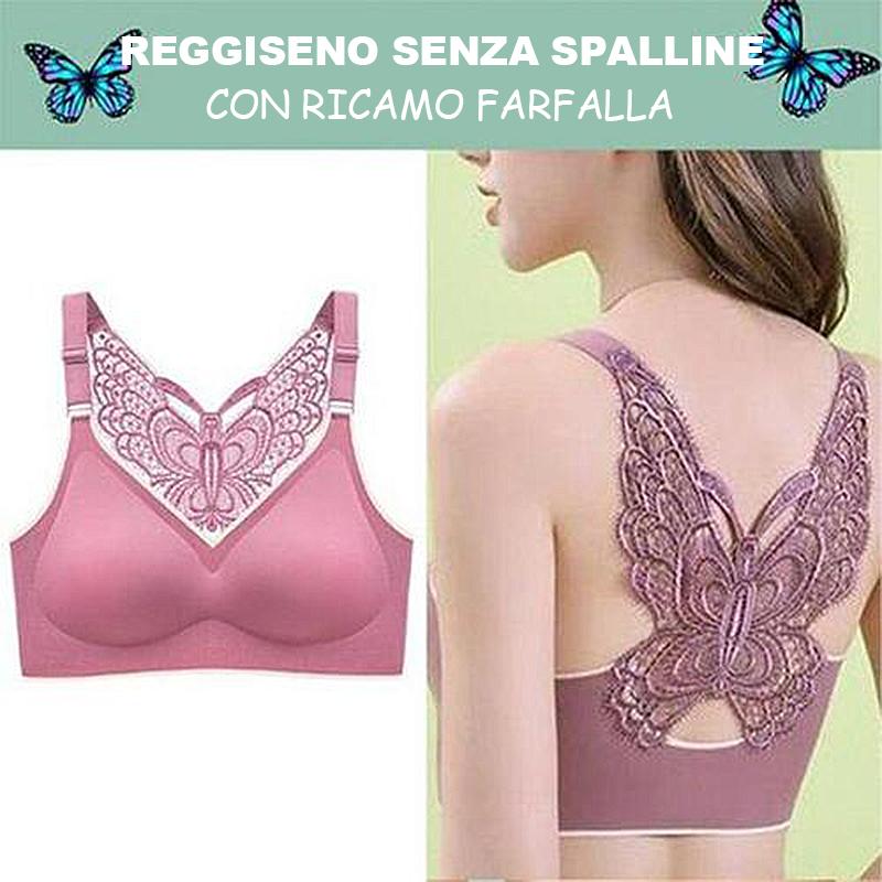 Reggiseno senza spalline con ricamo a farfalla