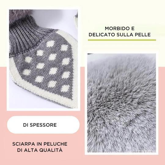 Sciarpa di peluche spessa all-in-one