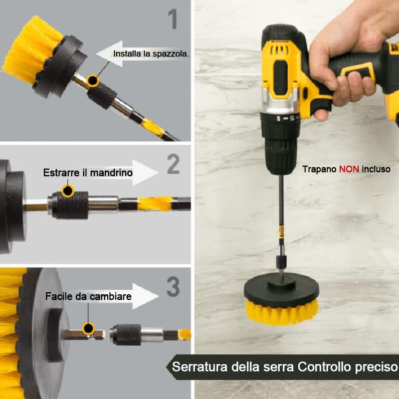 Spazzola per la pulizia del pavimento della cucina dell'auto (Trapano a batteria NON incluso)