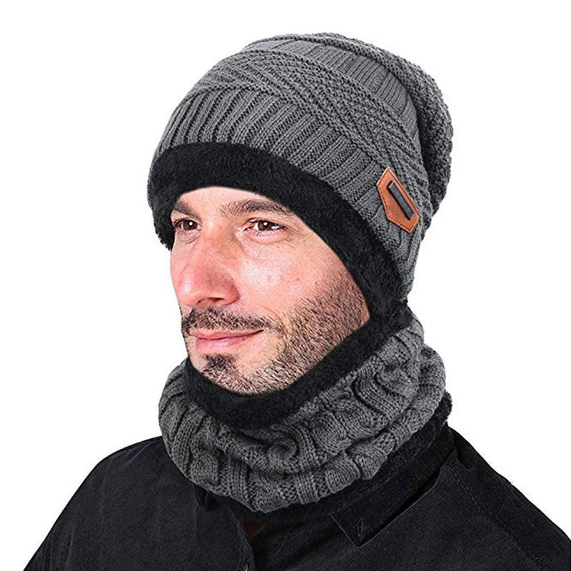 CALDO CAPPELLO LAVORATO A MAGLIA CON SCIARPA (DONNA E UOMO)