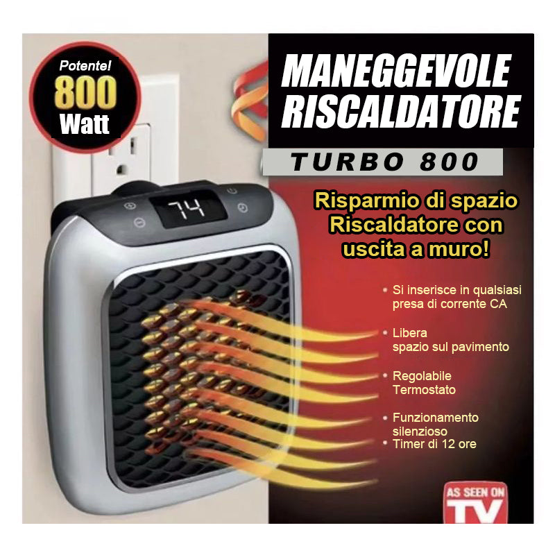 Riscaldatore Handy Turbo 800 Watt con uscita a muro