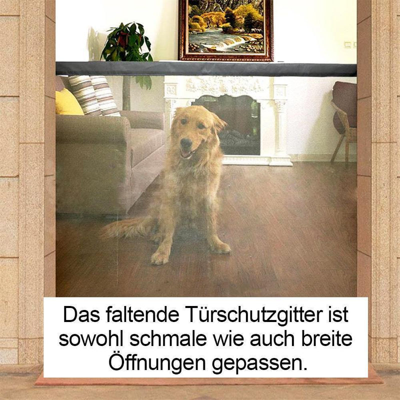 Faltendes Türschutzgitter für Hunde, schwarz - hallohaus