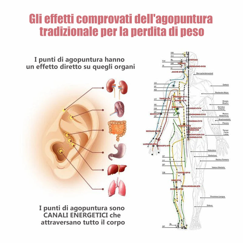 Orecchini magnetici per il flusso linfatico