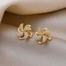 Exquisite rotierende Windmühlen-Ohrringe aus Kristall