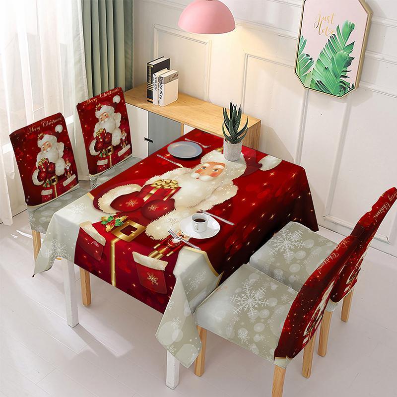 WEIHNACHTSDEKORATION STUHLBEZUG UND TISCHDECKE