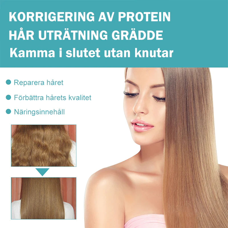 Proteinkorrigerande kräm för plattat hår