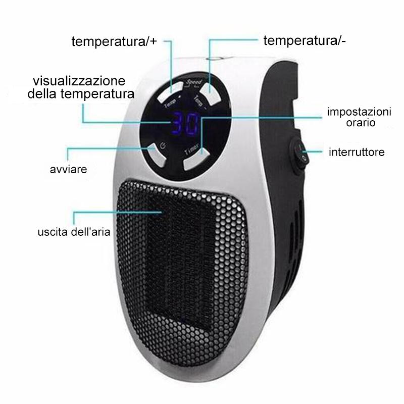 Riscaldatore elettrico con presa a muro