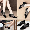 Schwarze Spitzensandalen für Damen