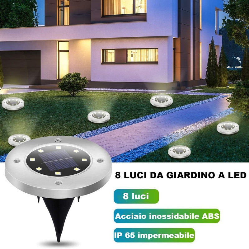 8 Luci Solari da Terra a LED