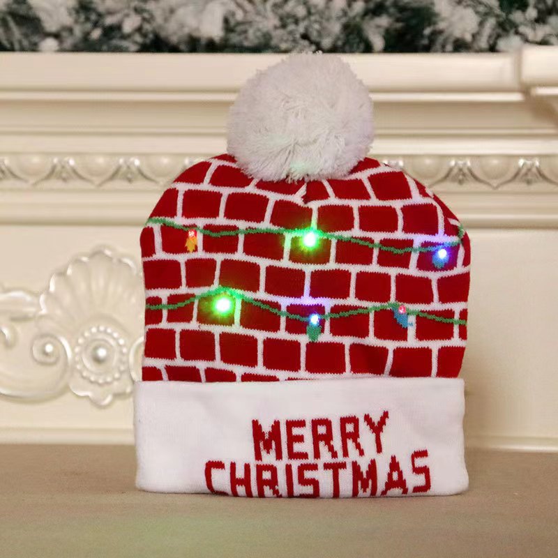 Elegante cappello natalizio a maglia con luce LED