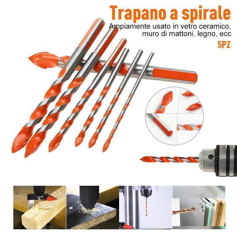 TESTA DI TRAPANO A SPIRALE MULTIFUNZIONE(5PZ)