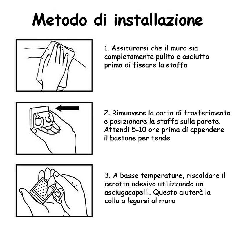 Supporti per staffa per asta regolabili senza chiodi