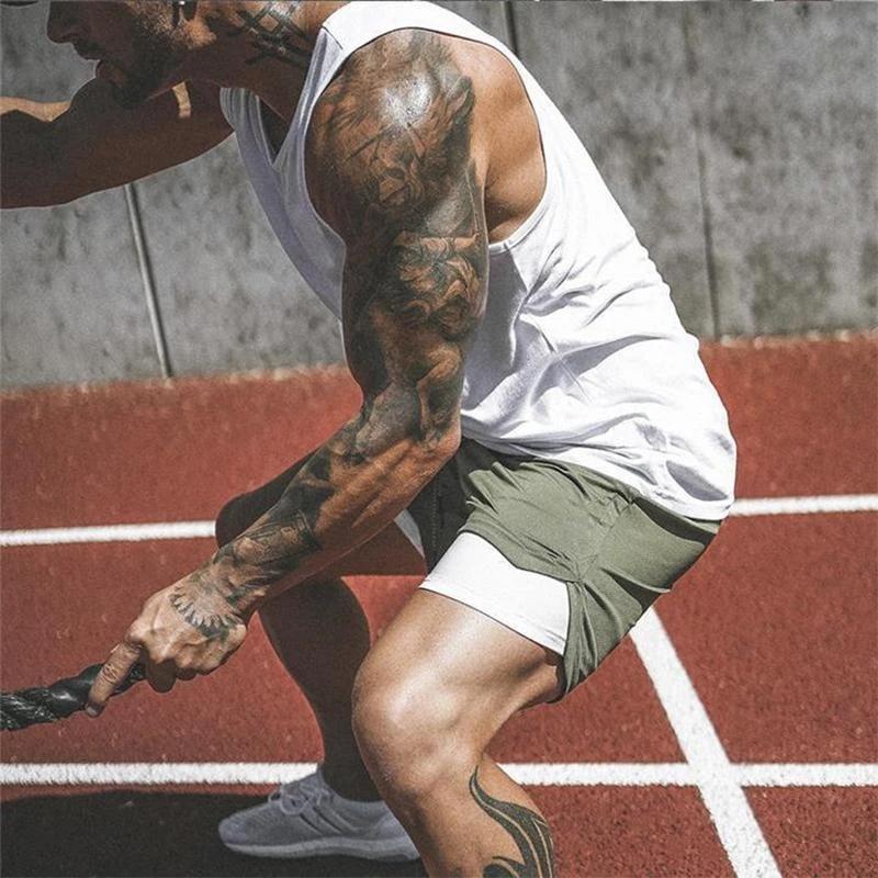 2-in-1 Double-Layer Fitness Schnelltrocknende Hose