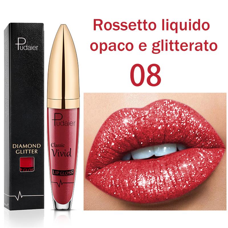 Rossetto brillante a lunga durata con diamante 18 colori