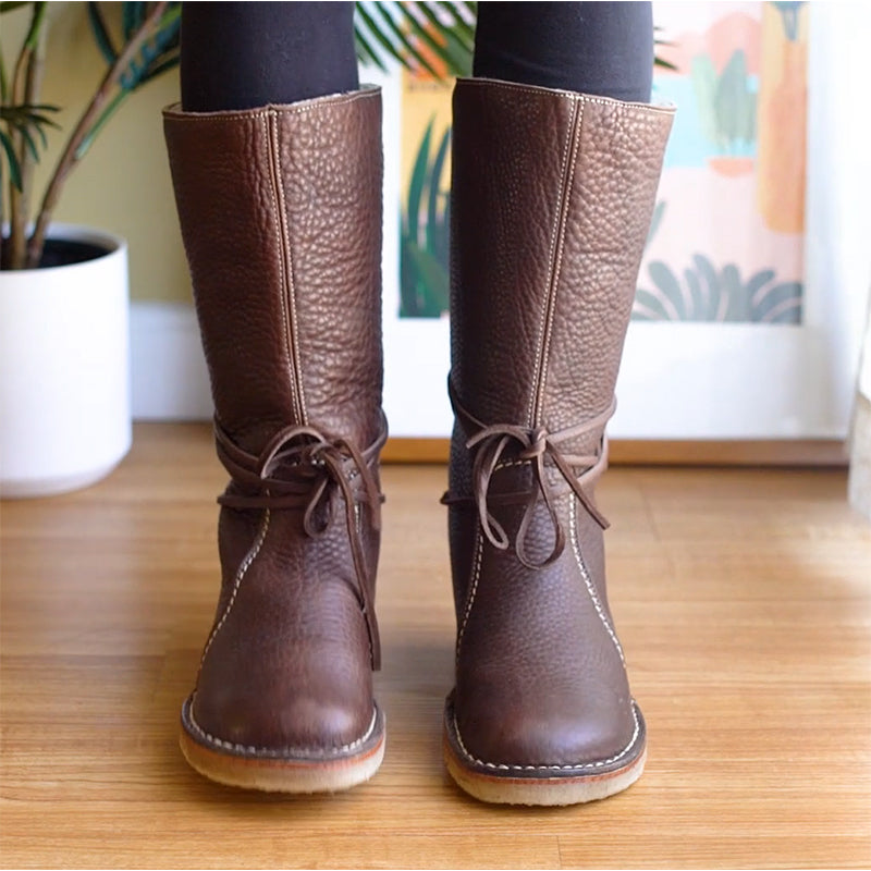DAMEN LÄSSIGE VINTAGE WINTER SCHNEE LANGE STIEFEL