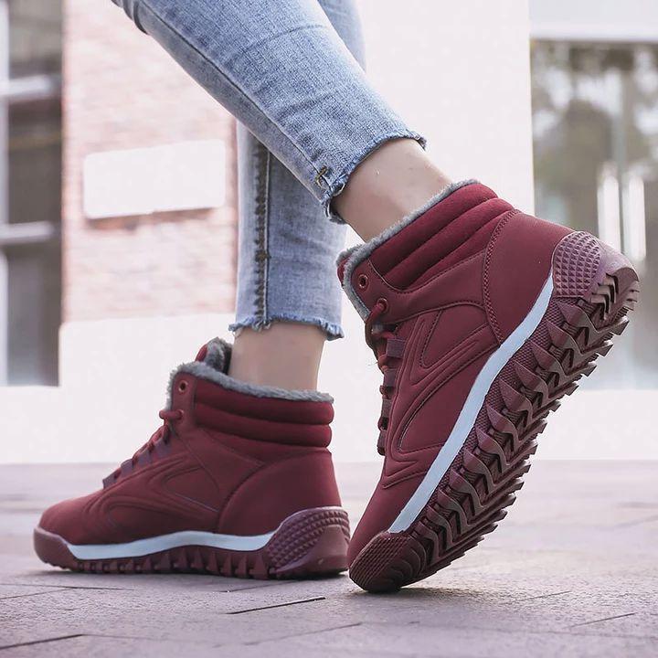 Damen High Top Warmfutter Stiefel Schnürung Winter Freizeitschuhe