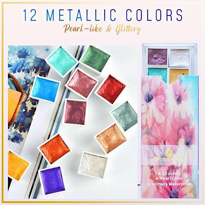 Metallic-Aquarell-Malerei-Set
