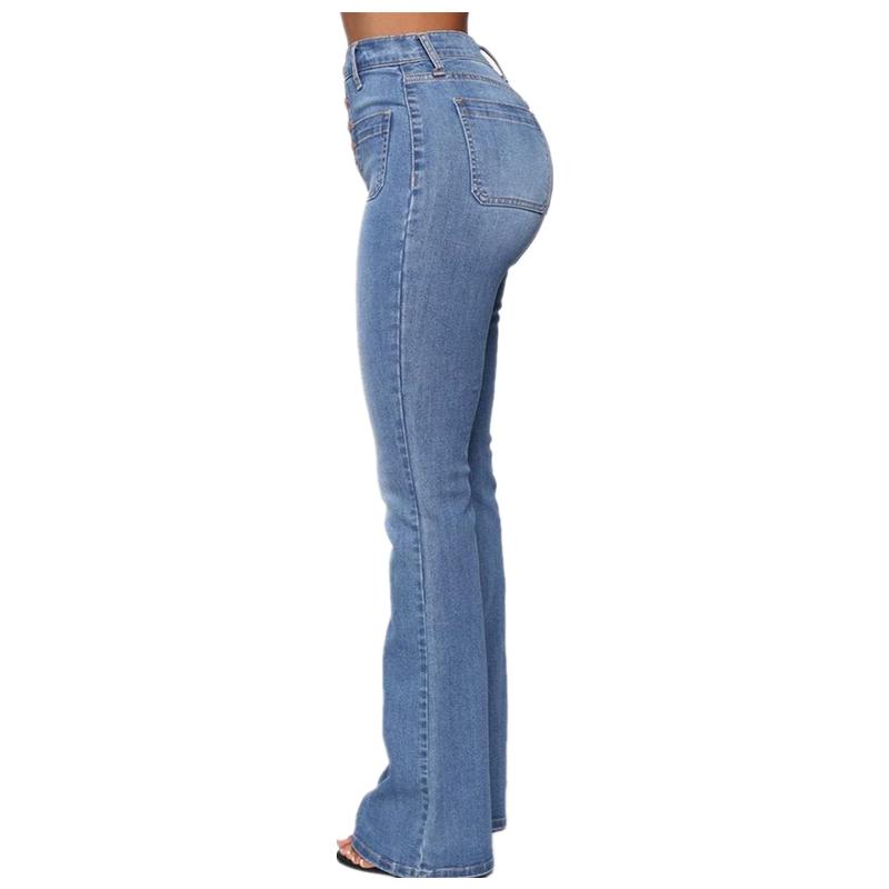 Jeans skinny a vita alta con abbottonatura